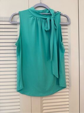 Sleeveless Tie-Neck Blouse - Teal